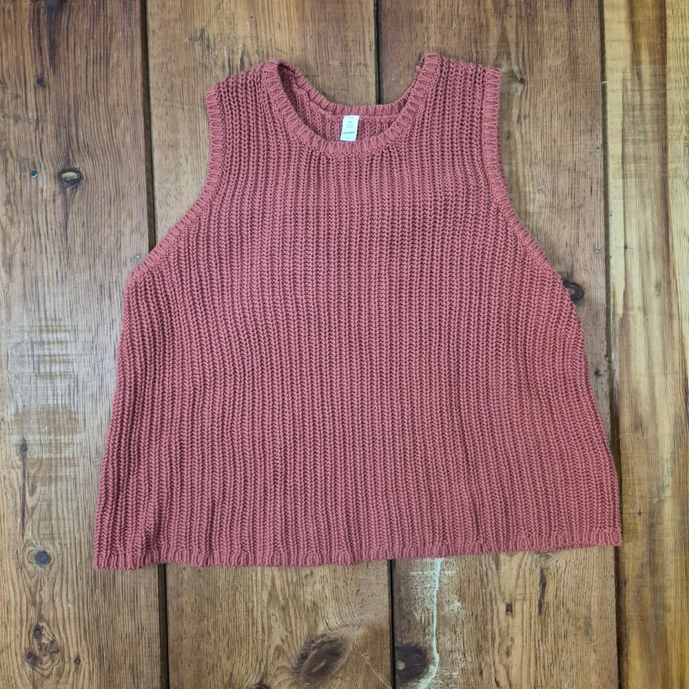 Old Navy Womens 3X Gingerspice Relaxed Shell Cotton Shaker Knit Sweater Vest